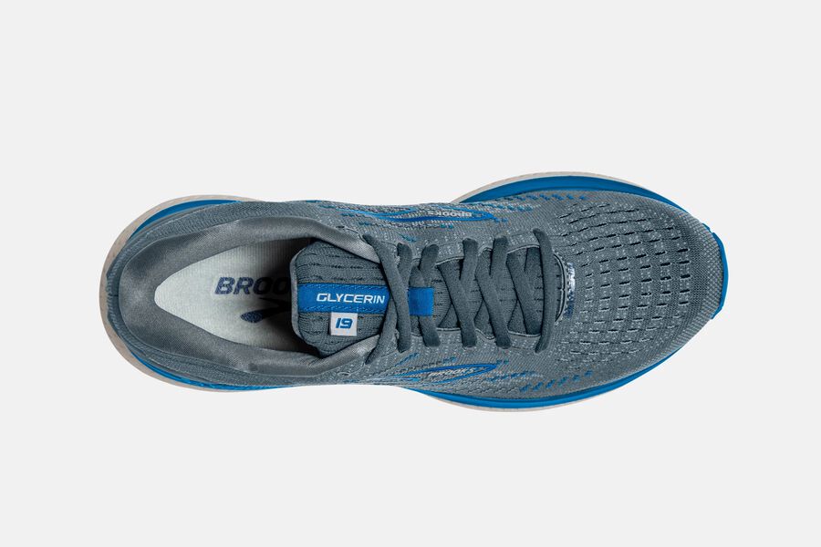 Brooks Israel Glycerin 19 Road Running Shoes Mens - Grey/Blue - MAY-620538